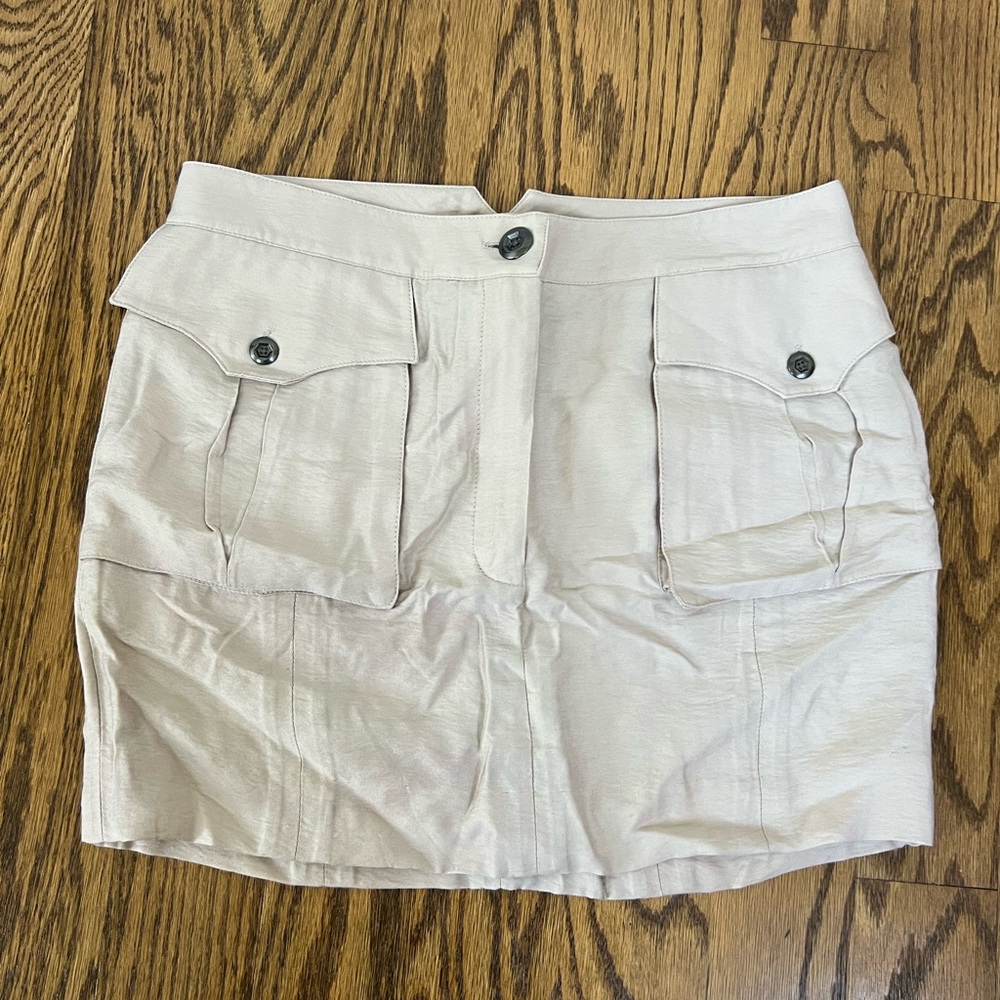BCBGeneration Cream Mini Skirt with Pockets